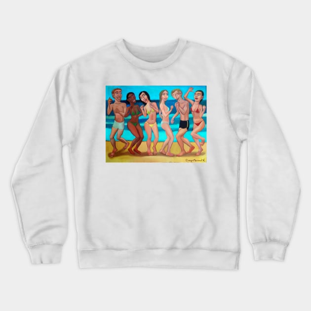 Party on the beach 5 Crewneck Sweatshirt by diegomanuel